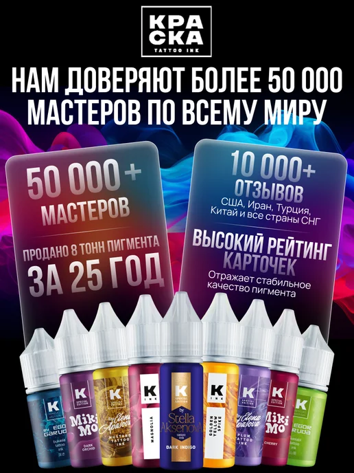 Краска tattoo ink Краска для тату 15 мл Дымок, 15 мл, фото 4