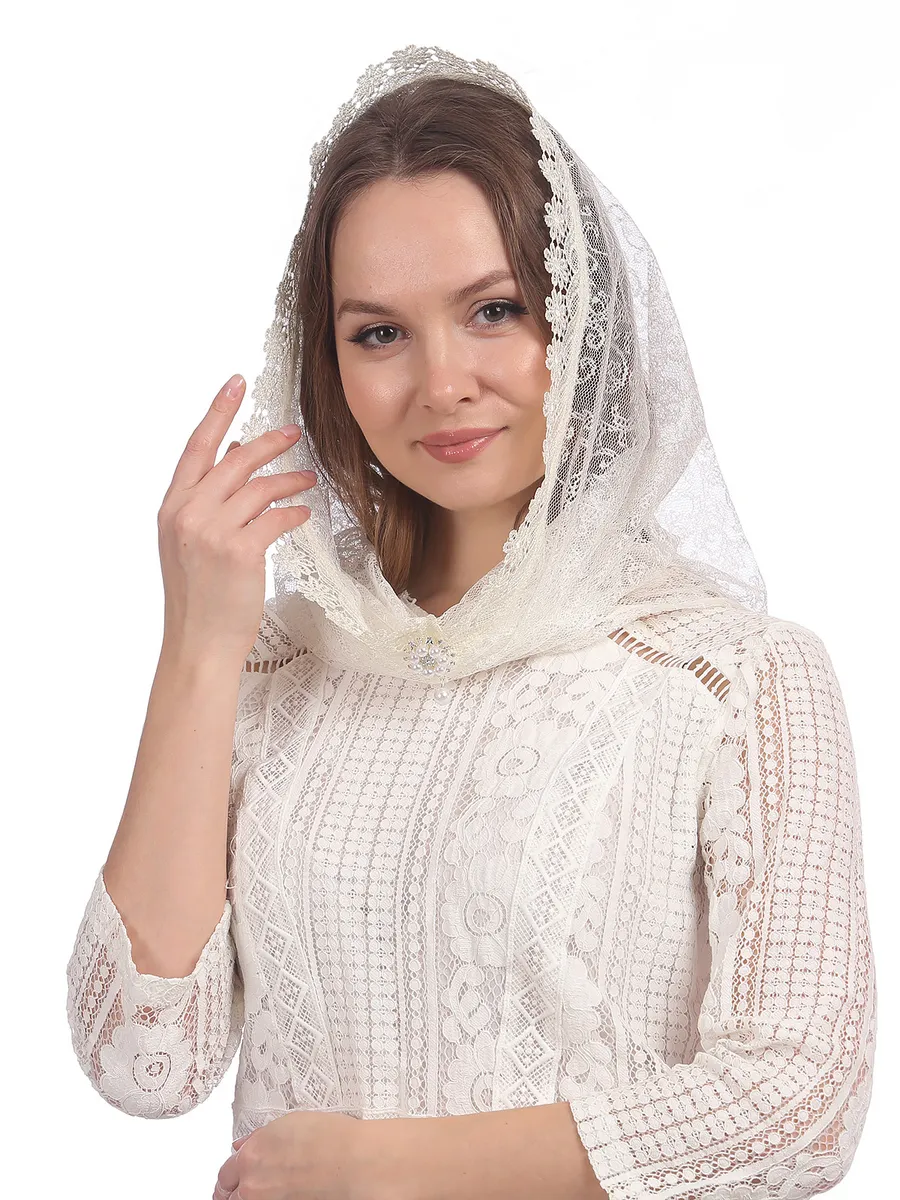Капор в церковь,для храма,венчания,крестин,ниспадающий
