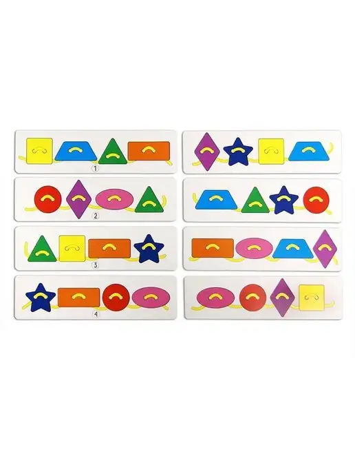 Smile-Decor Развивающая игра-шнуровка Геометрические фигуры, вкладыш, вариант, фото 2