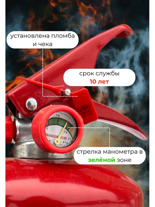 ЯРПОЖИНВЕСТ Огнетушитель порошковый ОП-4 АВСЕ Ярпож, 4 л, фото 4