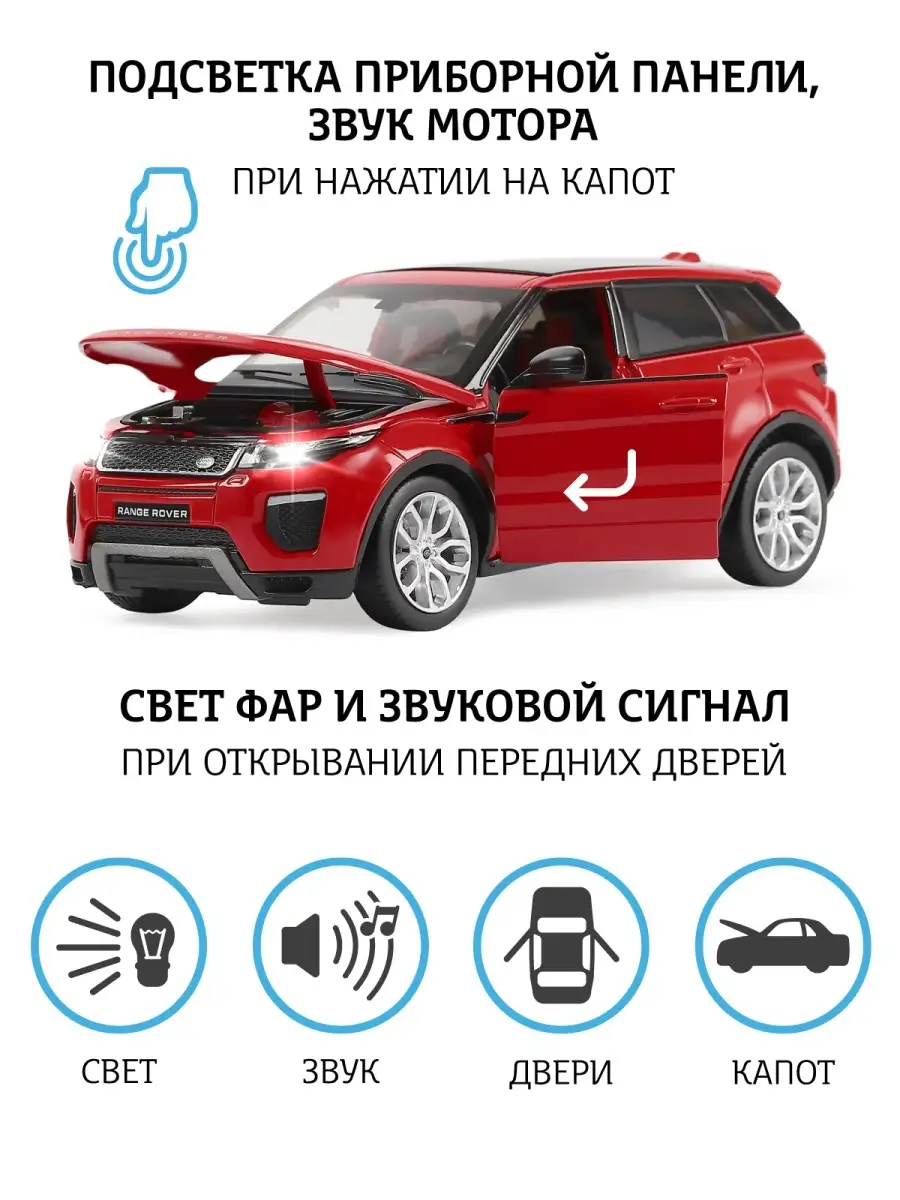 Машинка металлическая игрушка детская Range Rover Evoque АВТОПАНОРАМА  39237100 купить в интернет-магазине Wildberries