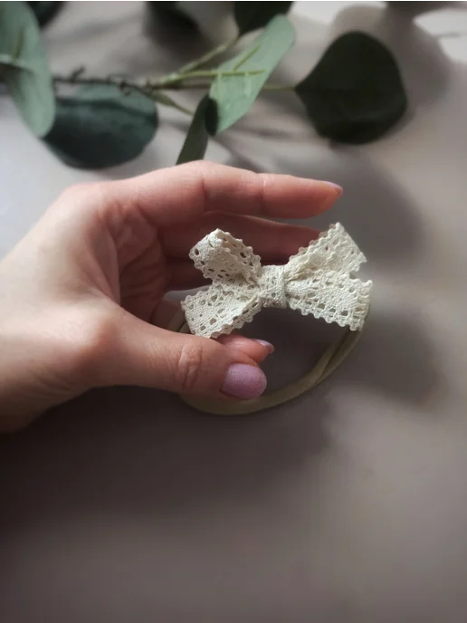 E.KO Knitted accessories Повязка на голову, белый, фото 2