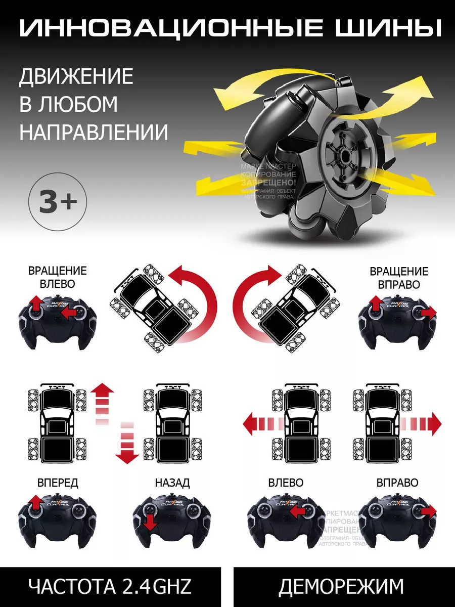 Машинка на радиоуправлении с 3D подсветкой и вращением 360° AUTODRIVE  39305773 купить в интернет-магазине Wildberries