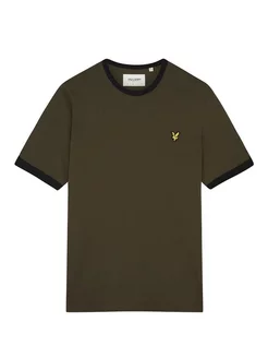 Футболка хаки однотонная хлопок 100% Lyle & Scott 39309375 купить за 1 831 ₽ в интернет-магазине Wildberries