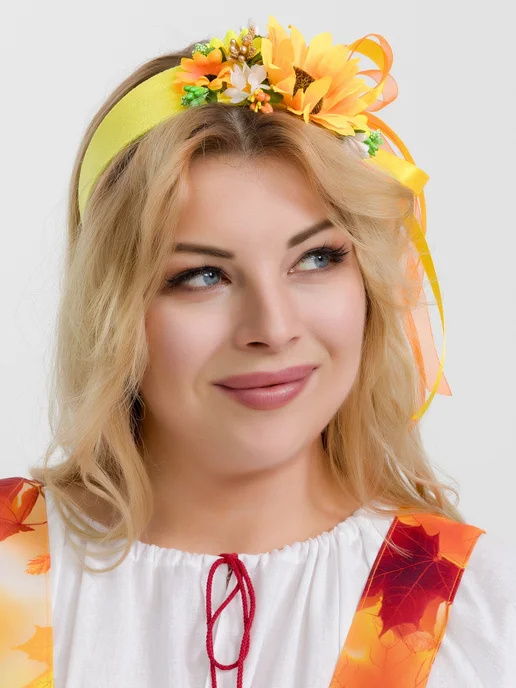 Дом Свадьбы Ободок с подсолнухами, желтый, фото 4
