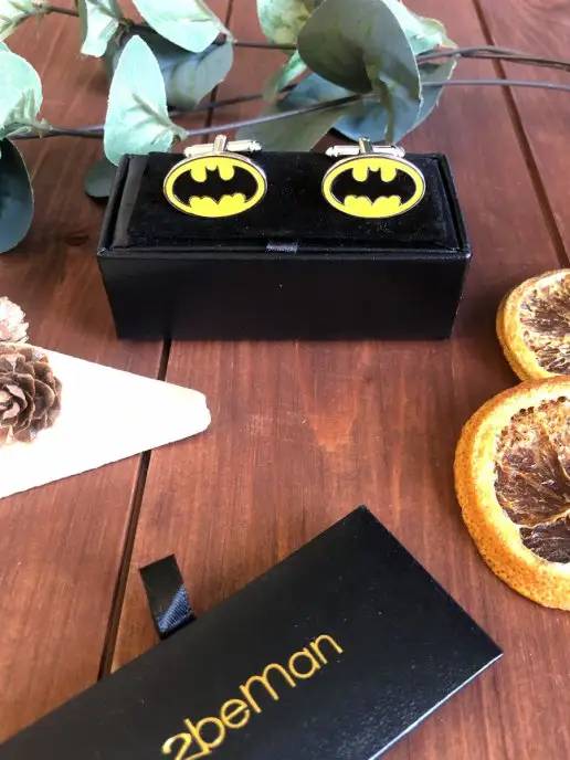 2beMan Запонки супергероя Batman, черный