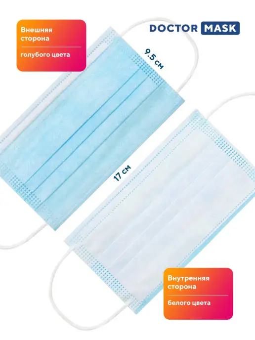Dr. Mask Маски для лица медицинские одноразовые - 500шт, 500 шт, фото 7