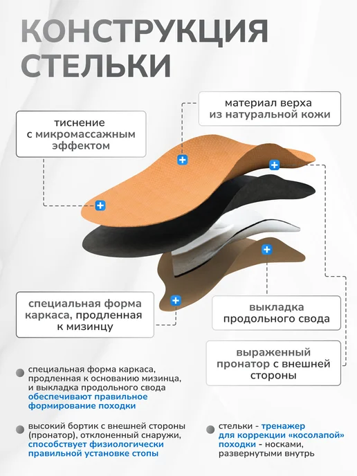 LivCity Стельки ортопедические детские при косолапии, бежевый, фото 4
