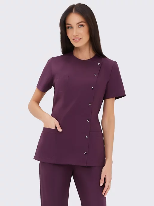 U-Forma Медицинский костюм с брюками, фиолетовый, фото 2