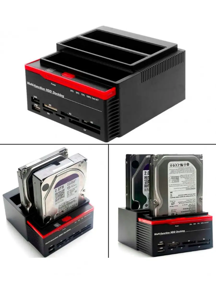 Док-станция UGREEN CM198 USB 3.0 to SATA HDD SSD Dual Dock Station, 50742