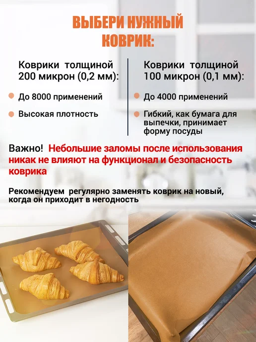 ZINKOHAUS Тефлоновый коврик для выпечки многоразовый Набор 3 шт, 3 шт, фото 3