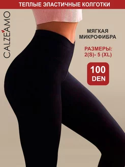 колготки женские теплые зимние 100 ден, капроновые колготы CALZEAMO 39584207 купить за 490 ₽ в интернет-магазине Wildberries