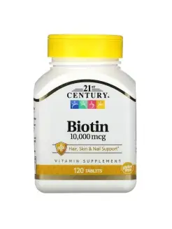 Biotin Биотин 10000 мкг, 120 таб 21st Century 39721388 купить за 1 767 ₽ в интернет-магазине Wildberries