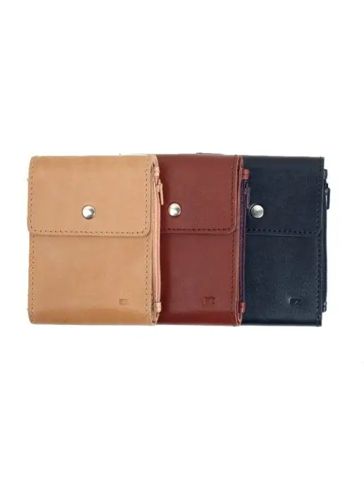 EZCASE Зажим для купюр кожаный Кошелек из натуральной кожи, черный, фото 5
