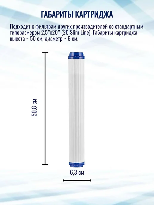 NatureWater Картридж (фильтр) угольный гранулированный SL 20, вариант, фото 2