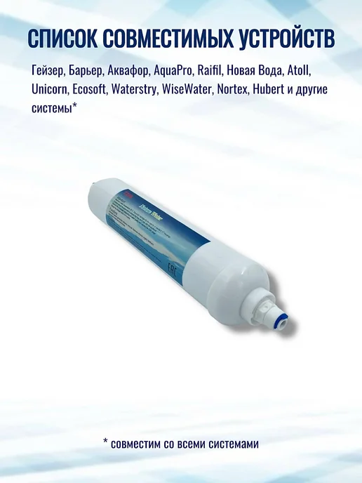 NatureWater Постфильтр угольный для обратного осмоса Т33А, вариант, фото 5