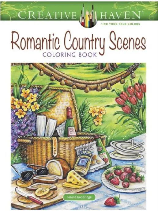 Dover Publications Creative Haven Romantic Country Scenes Coloring Book