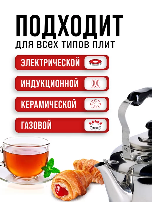 Чайник со свистком для плита 3 л - фото 5