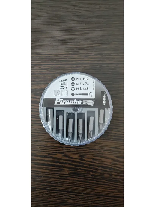 PIRANHA Набор бит 6 шт + магнитный держатель в круглой коробке 7 шт, 6 шт, 7 шт, фото 2