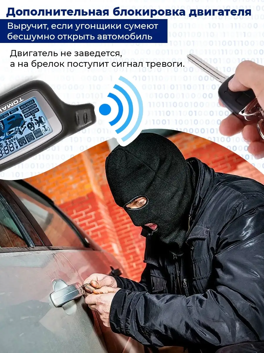 Автосигнализация авто сигнализация/с автозапуском AC-DC electro 39980256  купить в интернет-магазине Wildberries