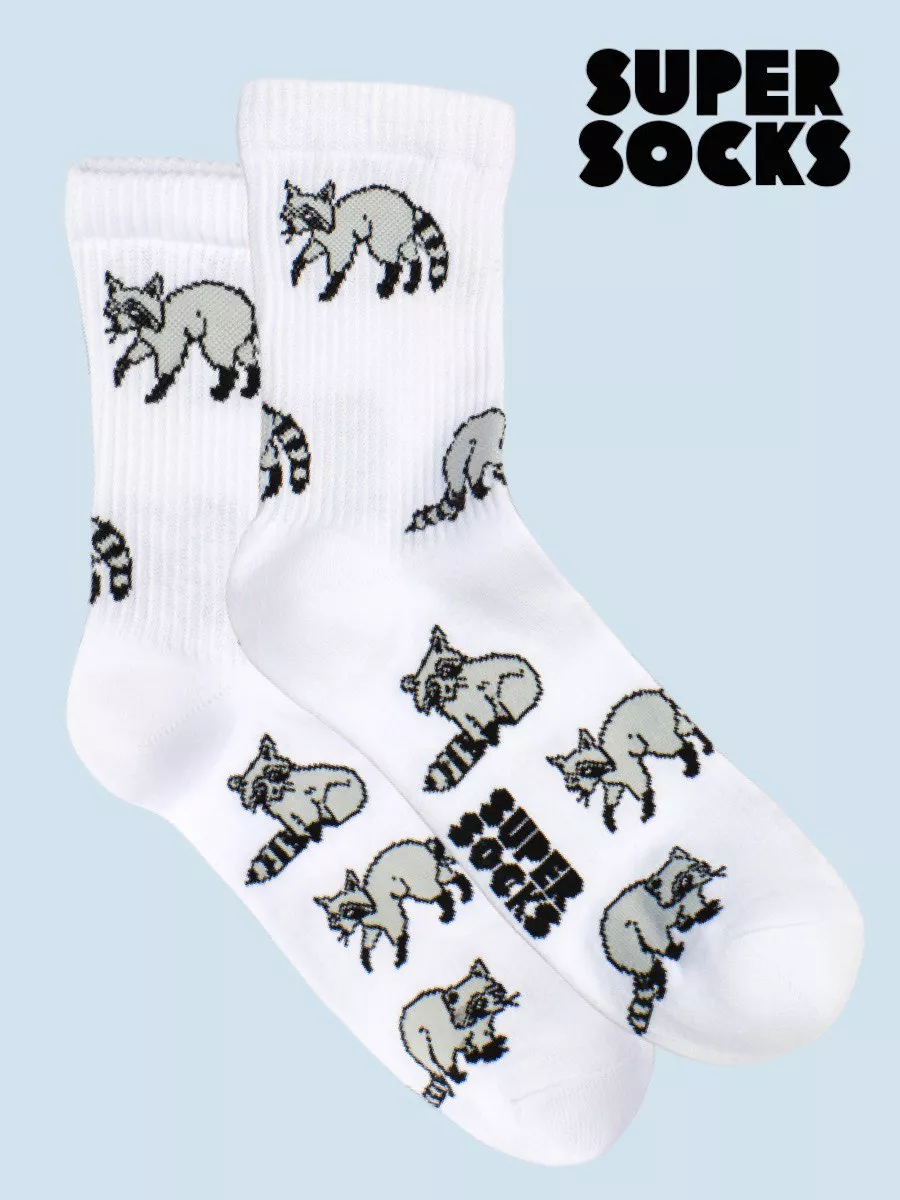 Носки с принтом Еноты длинные SUPER SOCKS 39984898 купить за 410 ₽ в  интернет-магазине Wildberries