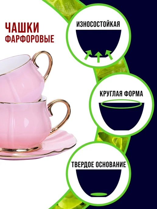 Чайный сервиз на 6 персон подарочный фарфор - фото 3