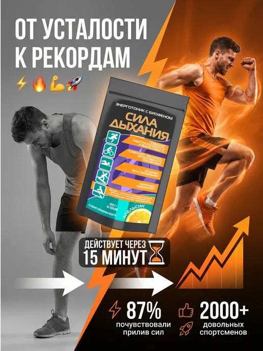 Сила Дыхания Изотоник спортивный порошок с Биофеном и витаминами, 1кг, 1 кг, фото 5