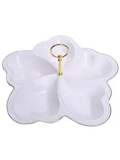 Менажница фарфоровая белая секционная 5 секций