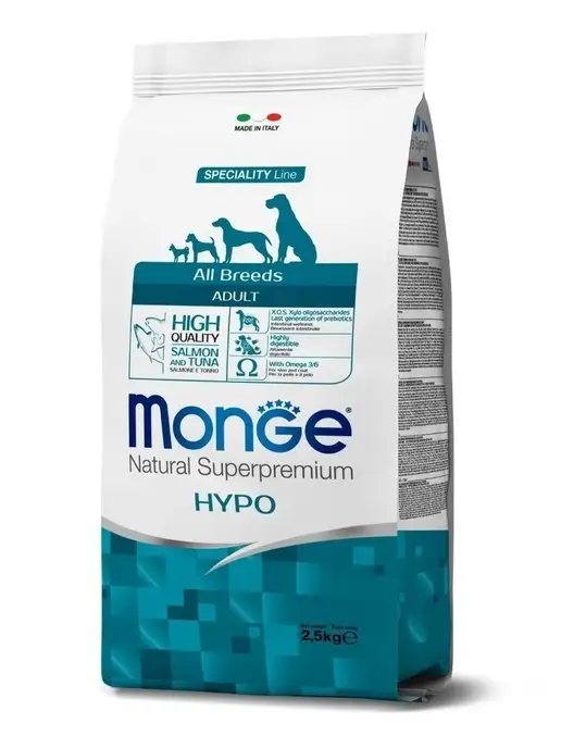 Сухой корм MONGE Line Hypo для собак, лосось, 2,5 кг, фото 2