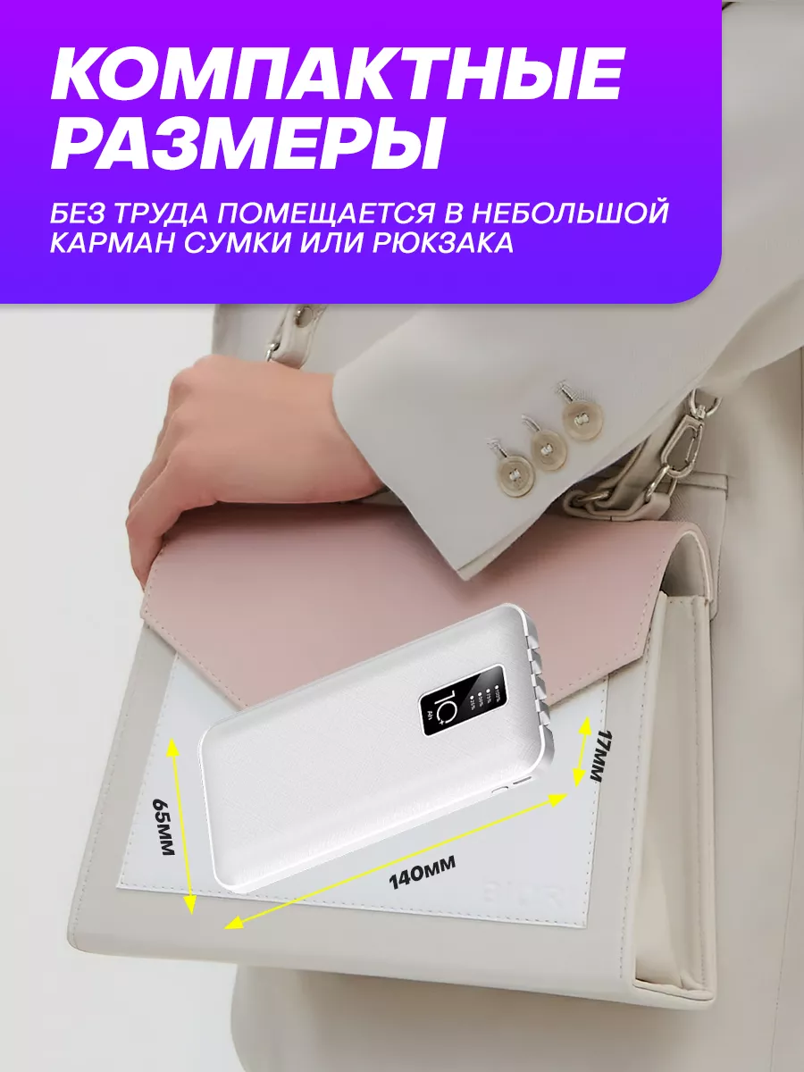 пауэрбанк для телефона power bank 10000mah с проводами Maxper 40059716  купить за 696 ₽ в интернет-магазине Wildberries