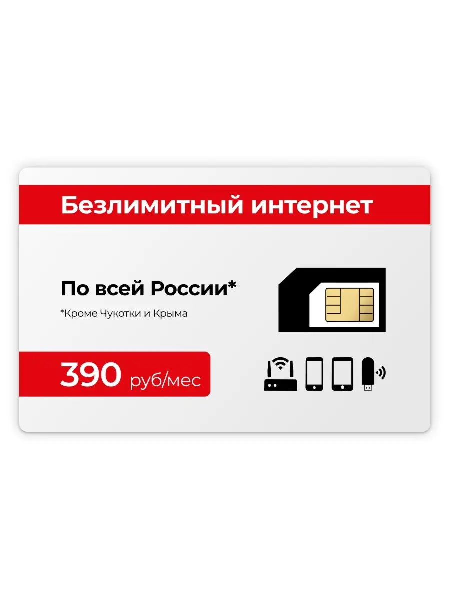 МТС с безлимитным интернетом 4G за 390 рублей в месяц Allo-internet  40130866 купить в интернет-магазине Wildberries