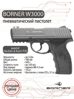 Пневматический пистолет калибр 4,5 мм Borner Air Pistols 40238263 купить за 10 790 ₽ в интернет-магазине Wildberries