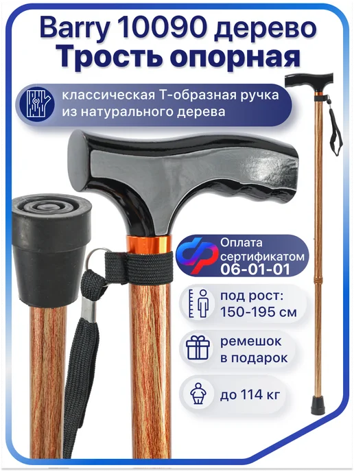 barry Трость для ходьбы опорная регулируемая с УПС (штырь), вариант