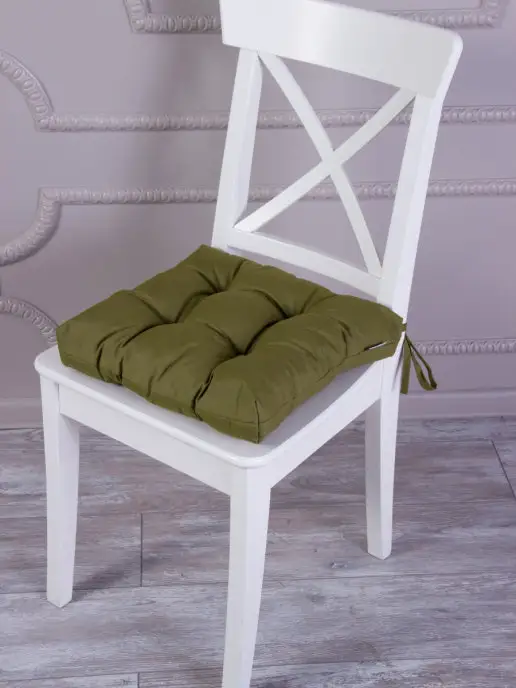 SANPA HOME COLLECTION Подушка на стул 40х40 квадратная с завязками, 40x40