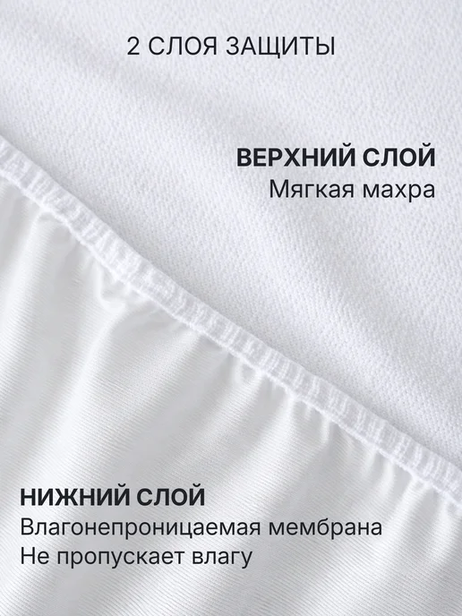 ВаженСон Наматрасник 200х200х25 непромокаемый с бортом, 200x25, фото 2