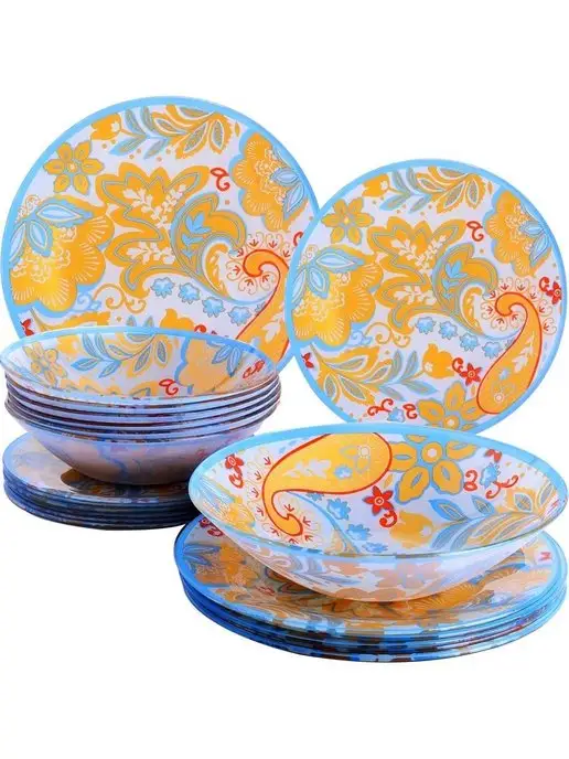 Набор тарелок на 6 персон столовый с рисунком - фото 8