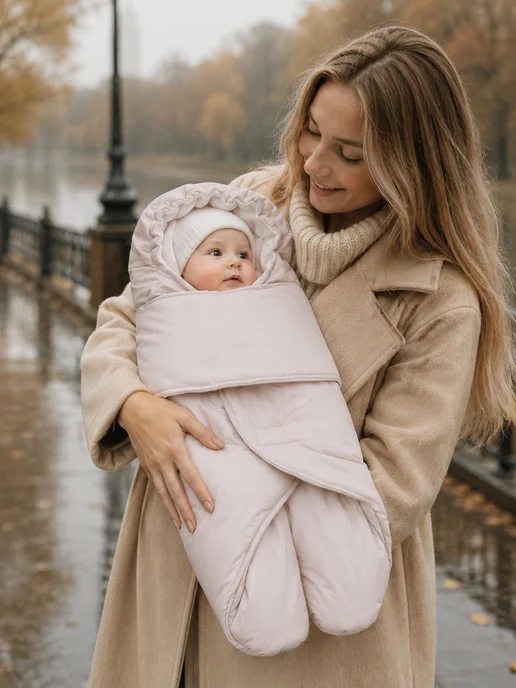 AUKA kids Конверт на выписку новорожденного весна зима, белый, фото 8