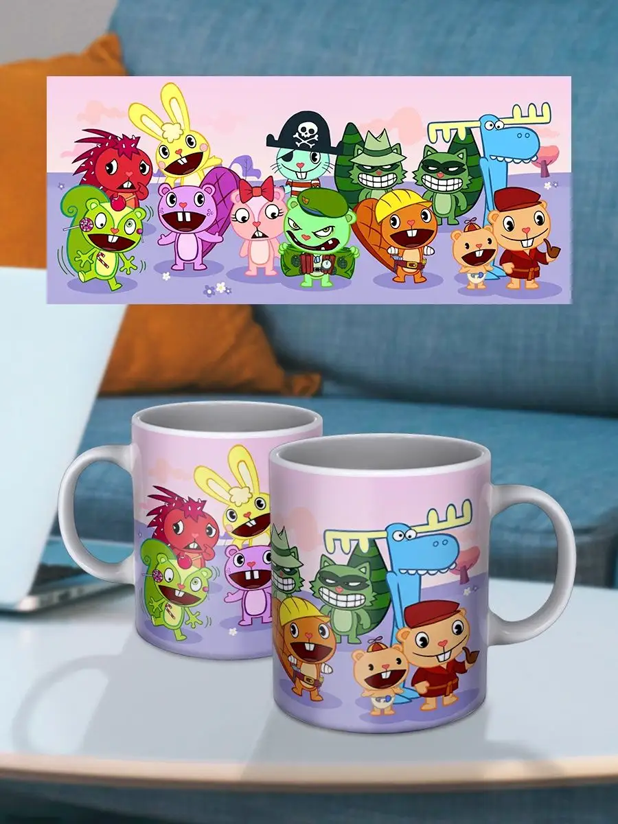 Кружка с принтом Happy tree friends Аниме Кружок 40636604 купить за 335 ₽ в  интернет-магазине Wildberries