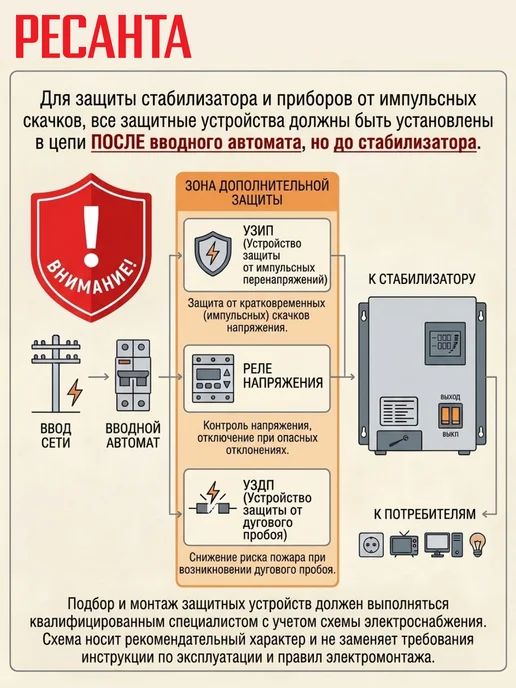 Ресантa Стабилизатор напряжения АСН-15000 1-Ц, вариант, фото 7