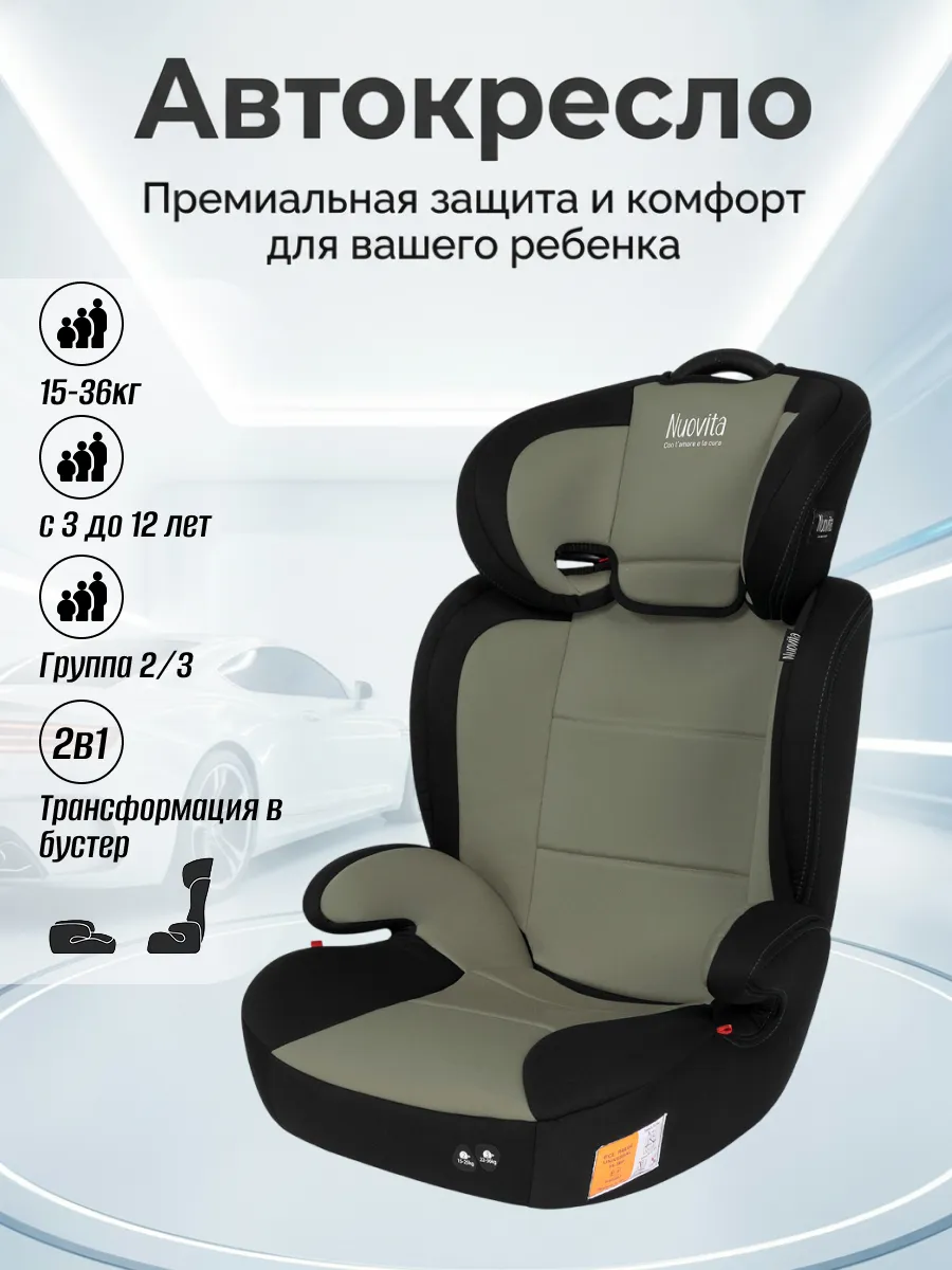 Автокресло 15-36 кг детское в машину от 3 лет Maczione N23