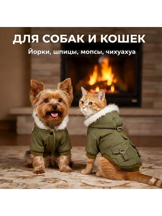 Arnydog Куртка для собак мелких и средних пород зимняя, зеленый, фото 4