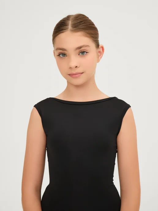 Sveta Dance Fashion Боди купальник для танцев и гимнастики, черный, фото 4