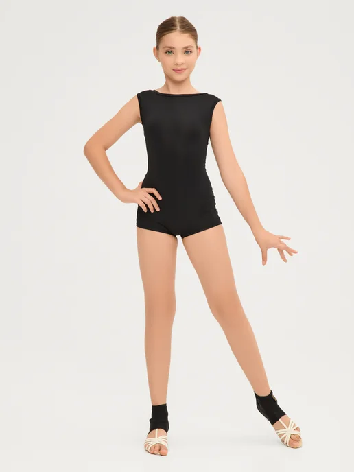 Sveta Dance Fashion Боди купальник для танцев и гимнастики, черный, фото 5