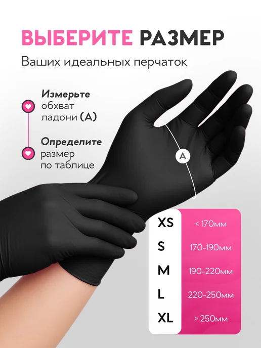 primo Перчатки нитриловые одноразовые 100 штук, черный, фото 3