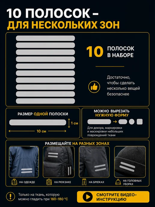 School be Cool Светоотражающие наклейки термонаклейки на одежду 10 шт, 10 шт, фото 7