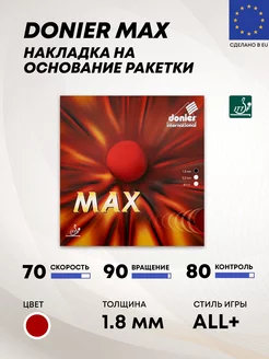 Накладка для теннисной ракетки MAX 1.8 мм Donier 40843560 купить за 1 702 ₽ в интернет-магазине Wildberries