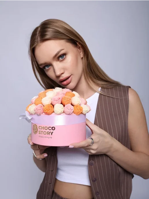 CHOCO SFERA Шоколадный букет маме и девушке на День рождения 51 роза, 51 шт, фото 7