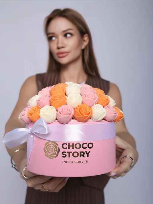 CHOCO SFERA Шоколадный букет маме и девушке на День рождения 51 роза, 51 шт, фото 8