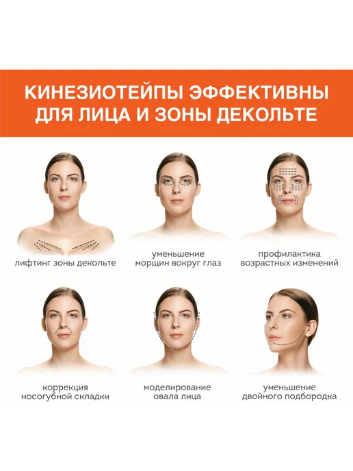 DASWERK Кинезио тейп для тела и лица, тейп лента спортивный, набор, вариант, фото 8