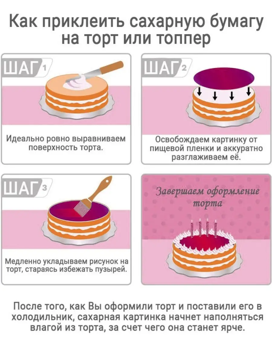 Съедобная печать для декора торта